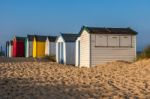 Colourful Beach Huts At Southwold Stock Photo