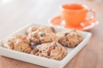 Closeup Mixed Nut Cookies With Espresso Shot Stock Photo