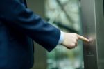 Hand Access Buttons On An Elevator Stock Photo