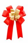 Red And Gold Color Bow Stock Photo