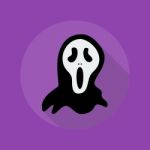 Halloween Flat Icon. Creepy Ghost Stock Photo