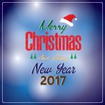 Merry Christmas And Happy New Year With Decorations Christmas Tree On Dark Blue Background Of Holiday Card Stock Photo