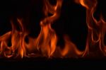 Beautiful Fire Flames On Black Background Stock Photo