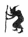 Witch Doodle Silhouette Stock Photo