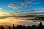 Sunrise Over Val D'orcia Stock Photo