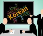 Korean Language Represents Wordcloud Languages And Word Stock Photo