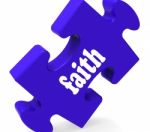 Faith Jigsaw Shows Religious Belief Or Trust Stock Photo