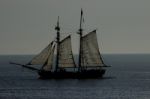 Tall Ship At Dusk Stock Photo