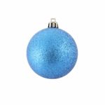 Blue Christmas Ball On White Background Stock Photo