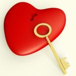 Heart With Key Stock Photo