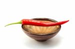 Red Chile On White Background Stock Photo