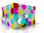 Puzzle Cube Stock Photo