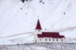 View Of The Churh At Vik Iceland Stock Photo