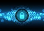 Technology Digital Cyber Security Lock Circle Background Stock Photo