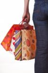 Woman Holding Shopping Bags Stock Photo