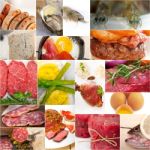 High Protein Food Collection Collage Stock Photo