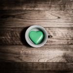 Greenheart Ceramic In Coffee Cup Stock Photo