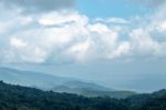 The Beauty Of The Sky When Light Hits The Clouds And Mountain Stock Photo