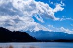 Mountain Fuji With Kawaguchiko Lake Stock Photo