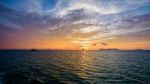 Sunset Over The Sea In Thailand Stock Photo