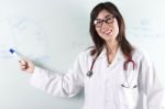 Lady Doctor Teaching Stock Photo