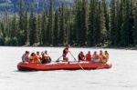 Jasper, Alberta/canada - August 9 : Whitewater Rafting On The At Stock Photo