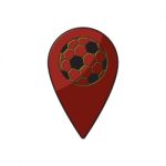 Soccer Map Pin Sport Thin Line Flat Design Icon  Illustrat Stock Photo