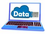 Data Memory Shows Backing Up To Cloud Storage Stock Photo