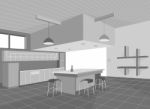 Kitchen Layout Stock Photo