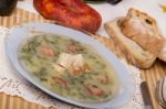 Traditional Portuguese Soup, Caldo Verde Stock Photo