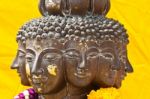 Multi Headed Metallic Buddha Staue Stock Photo