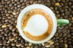 Hot Shot Of Espresso Macchiato Stock Photo