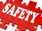 Safety Puzzle Showing Company Security Stock Photo