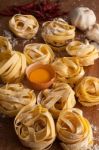 Fettuccine Pasta Italian Food Still Life Stock Photo