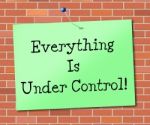 Under Control Represents Arranged Message And Display Stock Photo