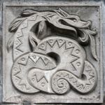 Bas-relief Of Fairytale Snake Stock Photo