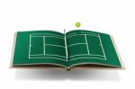 Tennis Court Drawn On Book Stock Photo