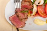 Beef Filet Mignon Grilled With Vegetables Stock Photo