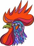 Chicken Rooster Head Side Drawing Stock Photo