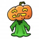 Cute Halloween Pumpkin Monster-  Illustration Stock Photo