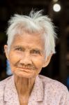 Portrait Of An Old Asian Woman Stock Photo