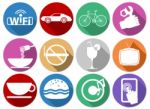 Service Flat Icons Set Stock Photo