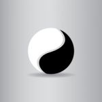 Yin Yang Flat Icon   Illustration  Stock Photo