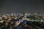 Scenic Of Hamburg Night Cityscape Stock Photo