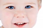 Toddler Blond And Blue Eyes Boy Child With Various Facial Expres Stock Photo