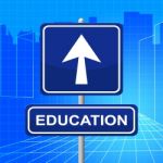 Education Sign Indicates Study Educate And Arrow Stock Photo