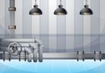 Cartoon  Illustration Water Pipe Wall With Separated Layers Stock Photo