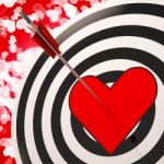 Heart Target Shows Success In Romance Stock Photo