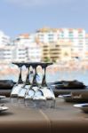 Restaurant On The Seashore Close Up Stock Photo