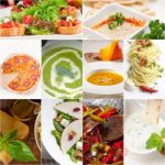 Healthy And Tasty Italian Food Collage Stock Photo